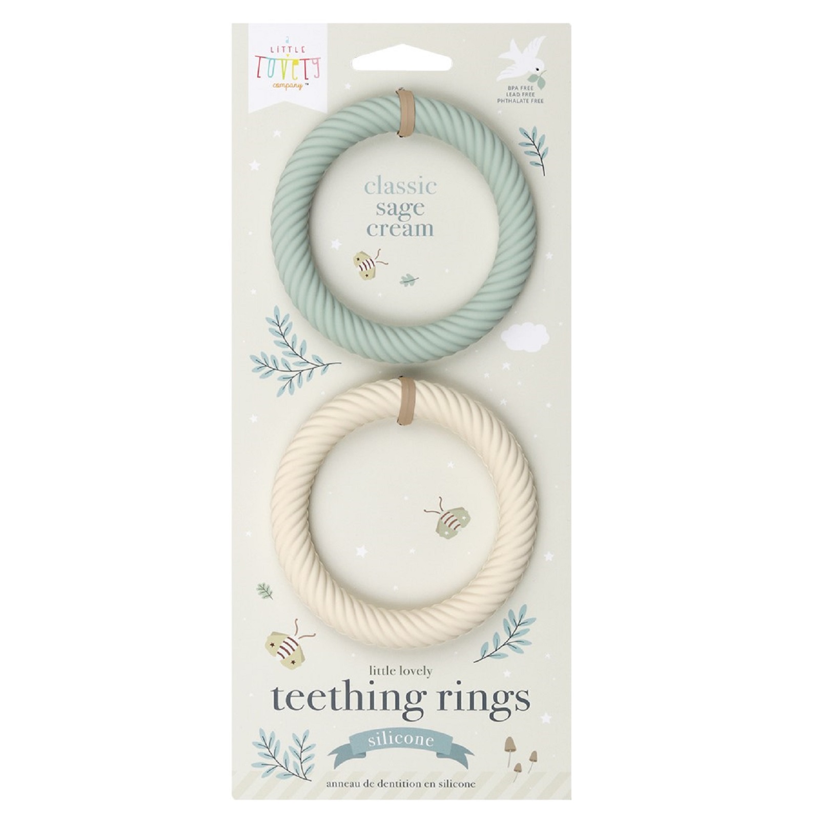 A Little Lovely Company - Silicone Teether Classic Sage Cream