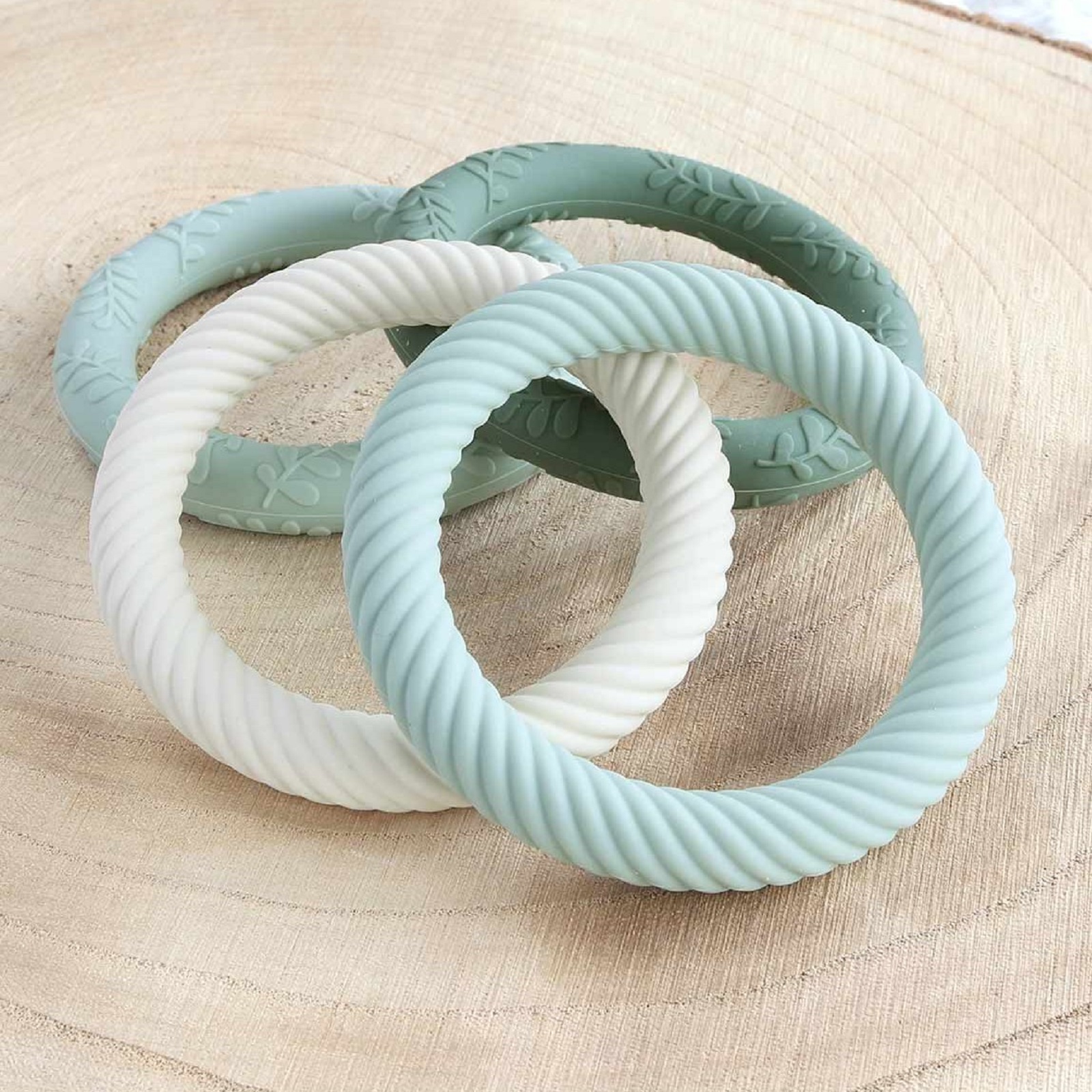 A Little Lovely Company - Silicone Teether Classic Sage Cream