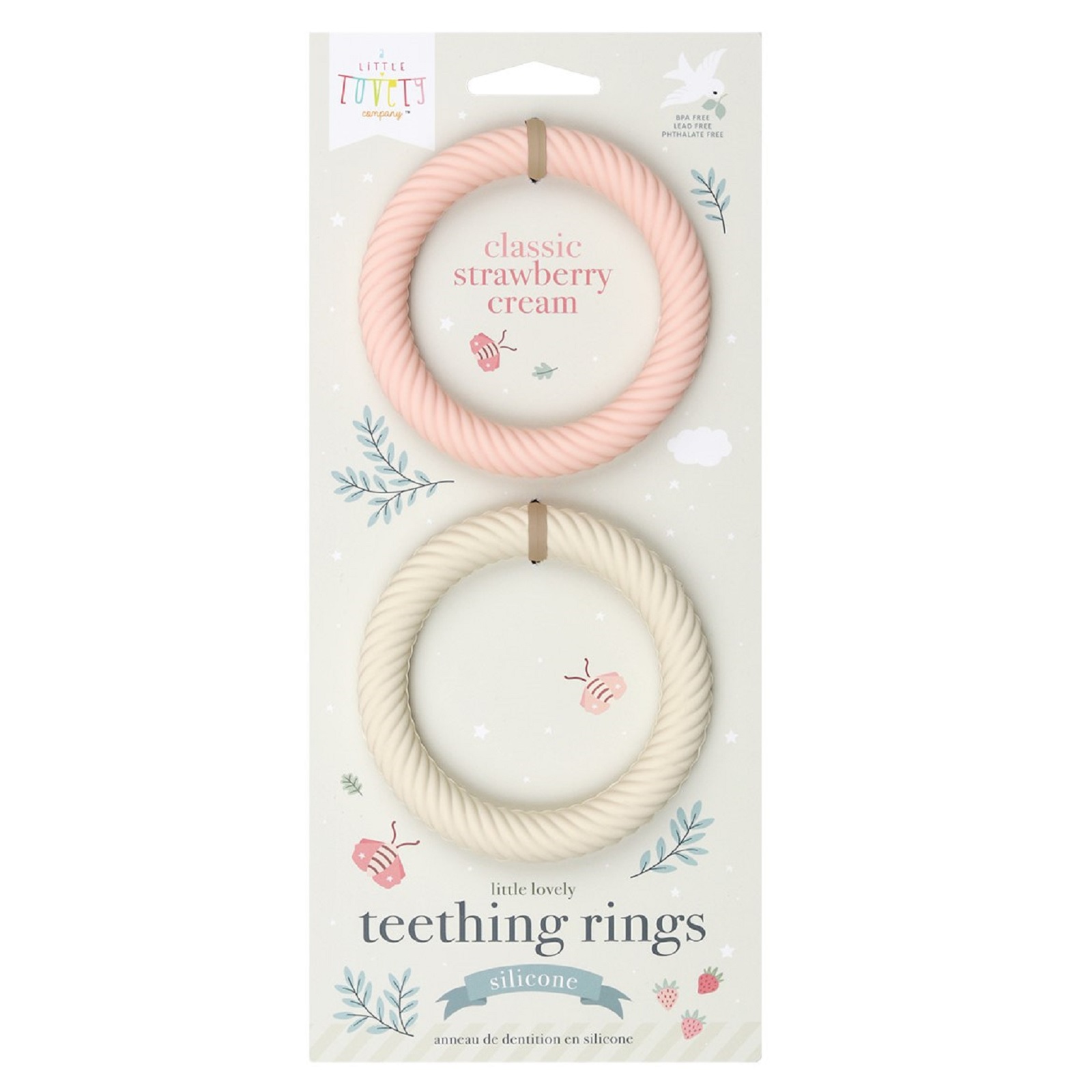 A Little Lovely Company - Silicone Teether Classic Strawberry Cream