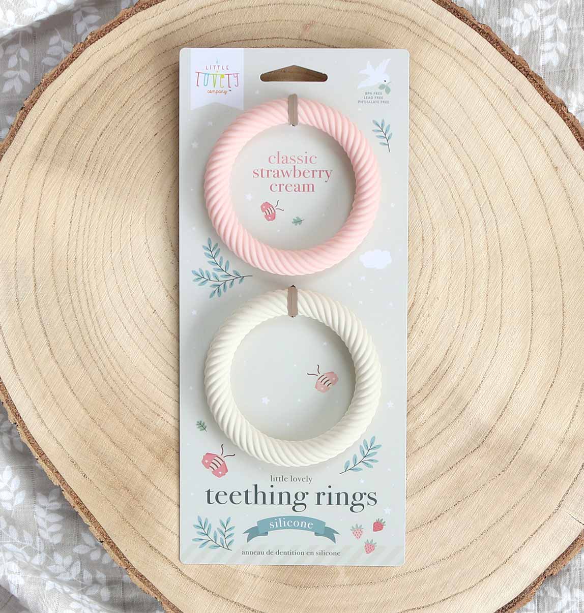 A Little Lovely Company - Silicone Teether Classic Strawberry Cream