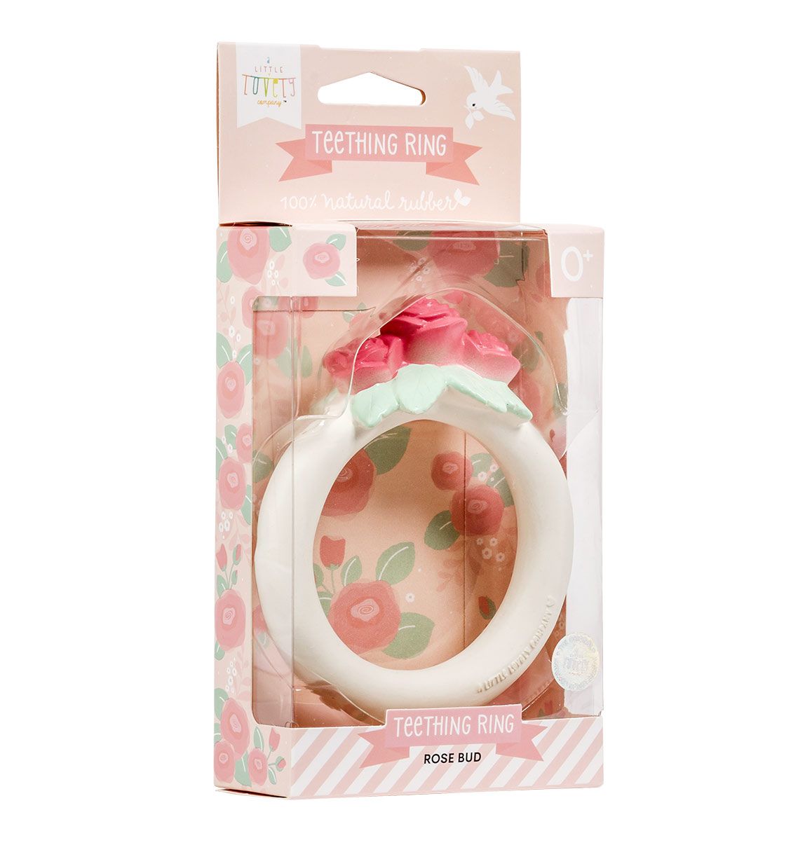 A Little Lovely Company Teething Ring Rose Bud
