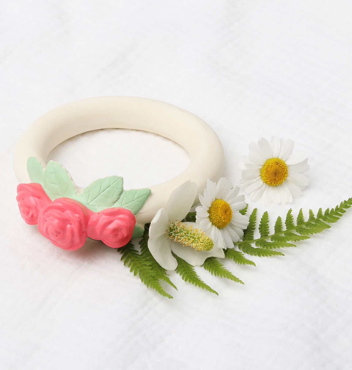 A Little Lovely Company Teething Ring Rose Bud
