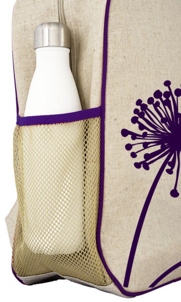 SoYoung Raw Linen Purple Dandelion Grade School Backpack