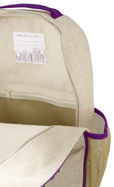 SoYoung Raw Linen Purple Dandelion Grade School Backpack