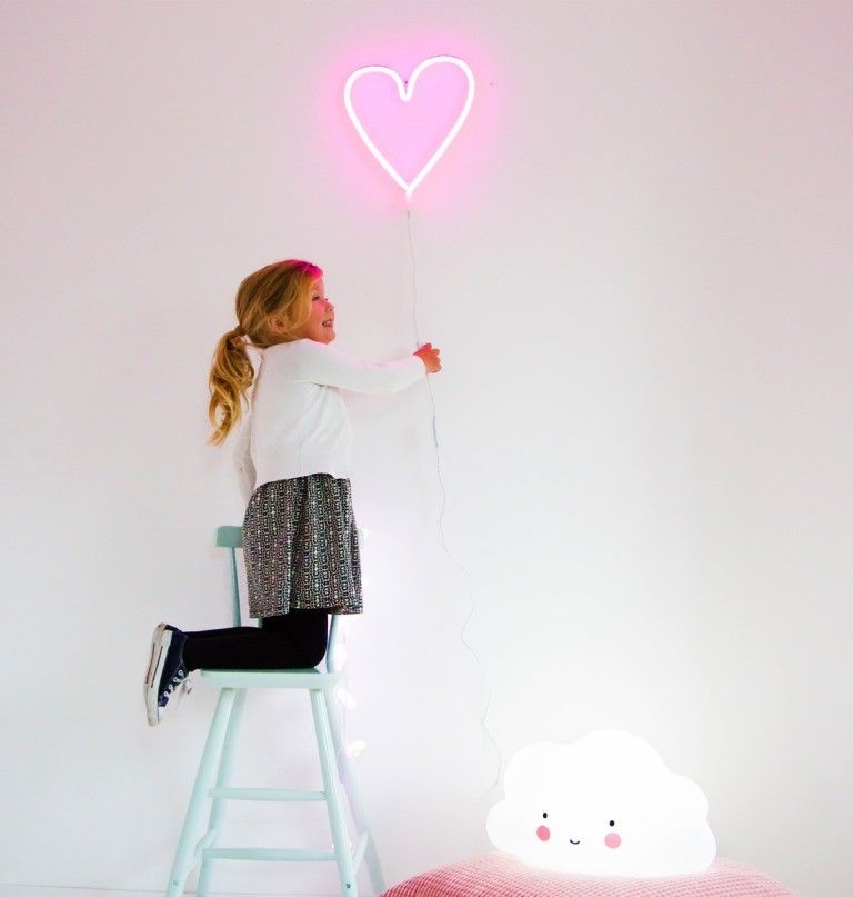 A Little Lovely Company Pink Heart Neon Light