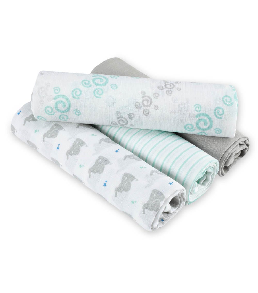 Aden & Anais - Essentials 4-Pack Muslin Swaddles Plus - Baby Star