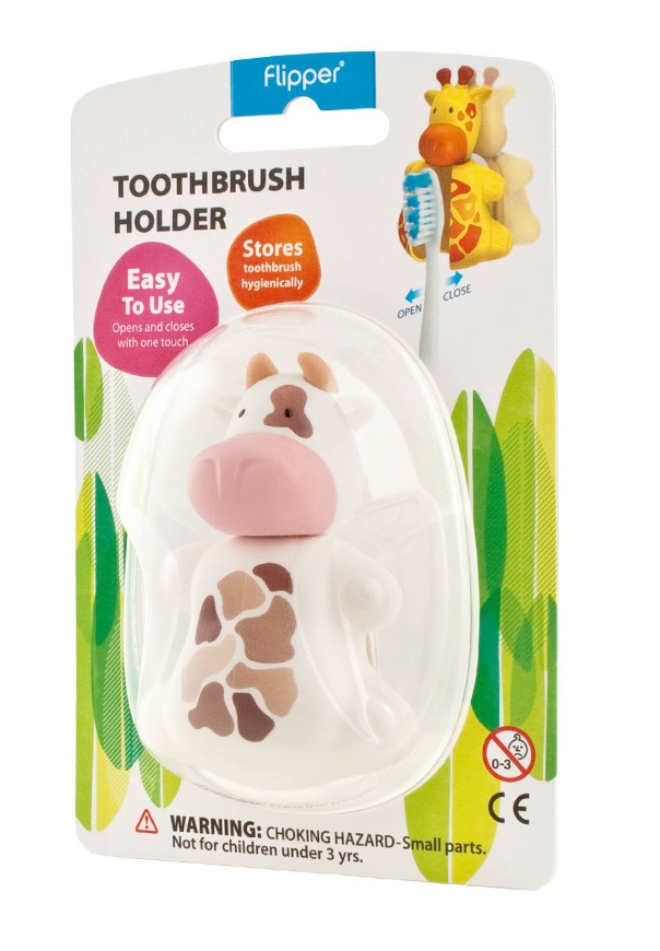 Flipper Fun Animal Cow Toothbrush Holder