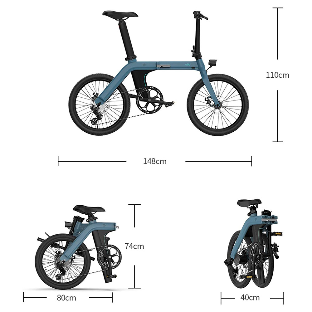Fiido - E-Bike Folding - Skyblue 25Km/H