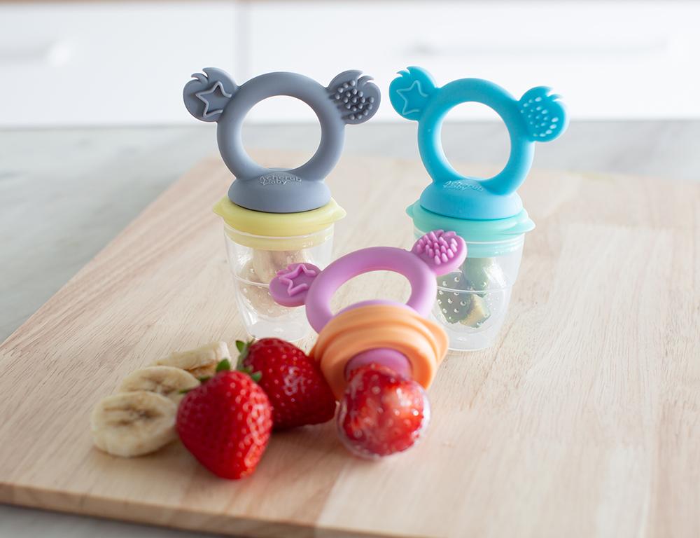Cherub Baby - Silicone Fresh Food Feeder + Teether Green/Blue
