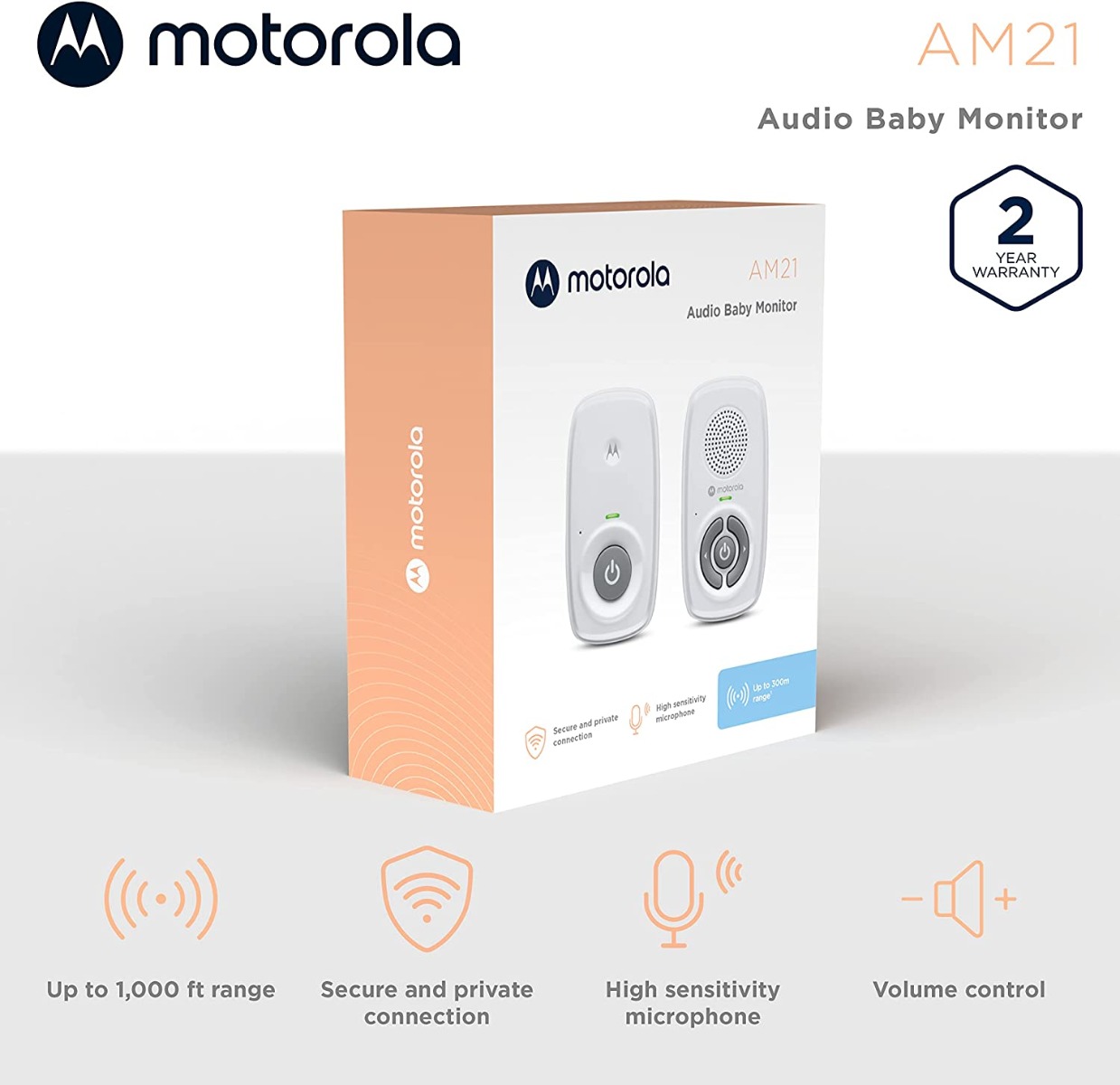 Motorola Nursery Digital Audio Baby Monitor - White
