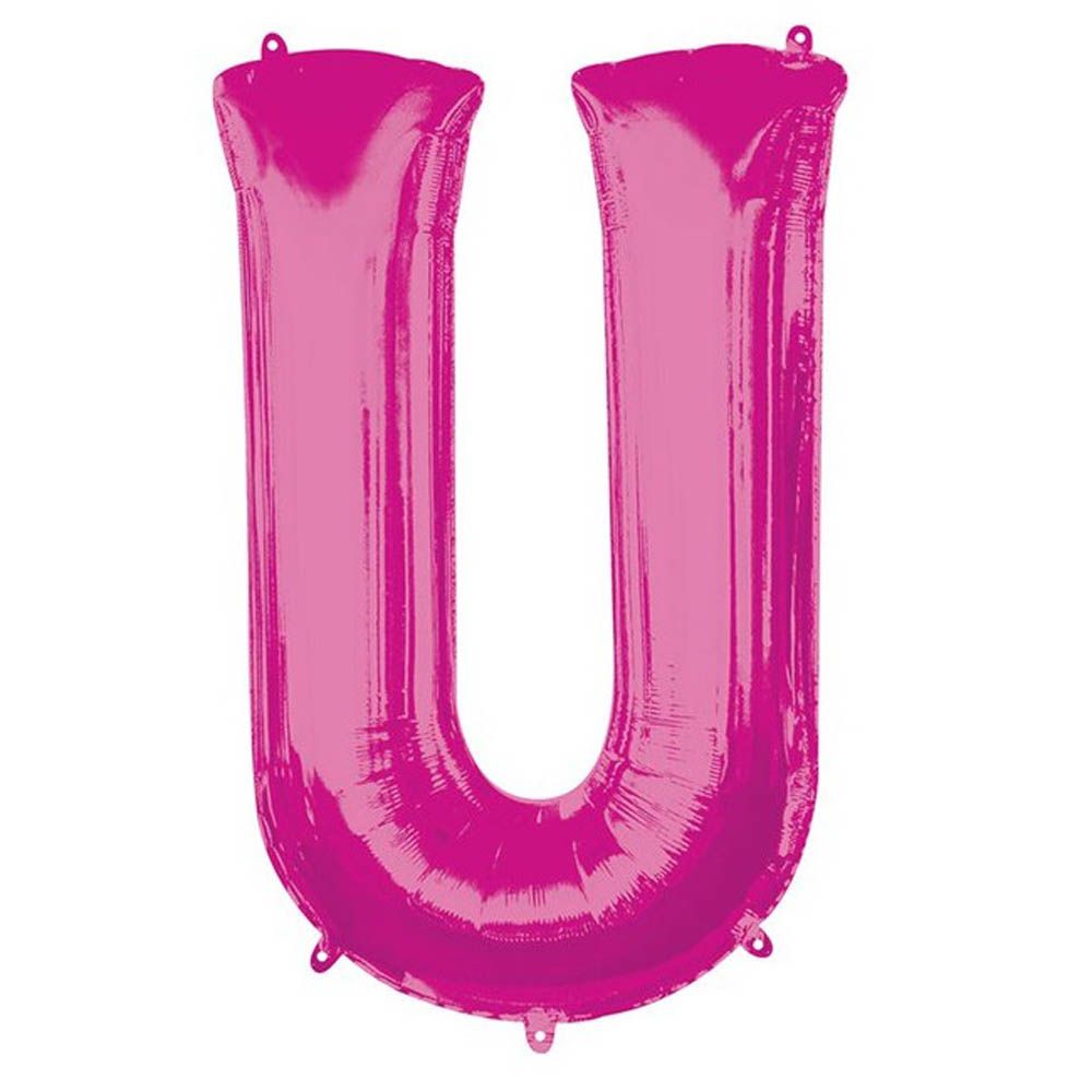 Amscan - 16 inch Pink Letter U Balloon