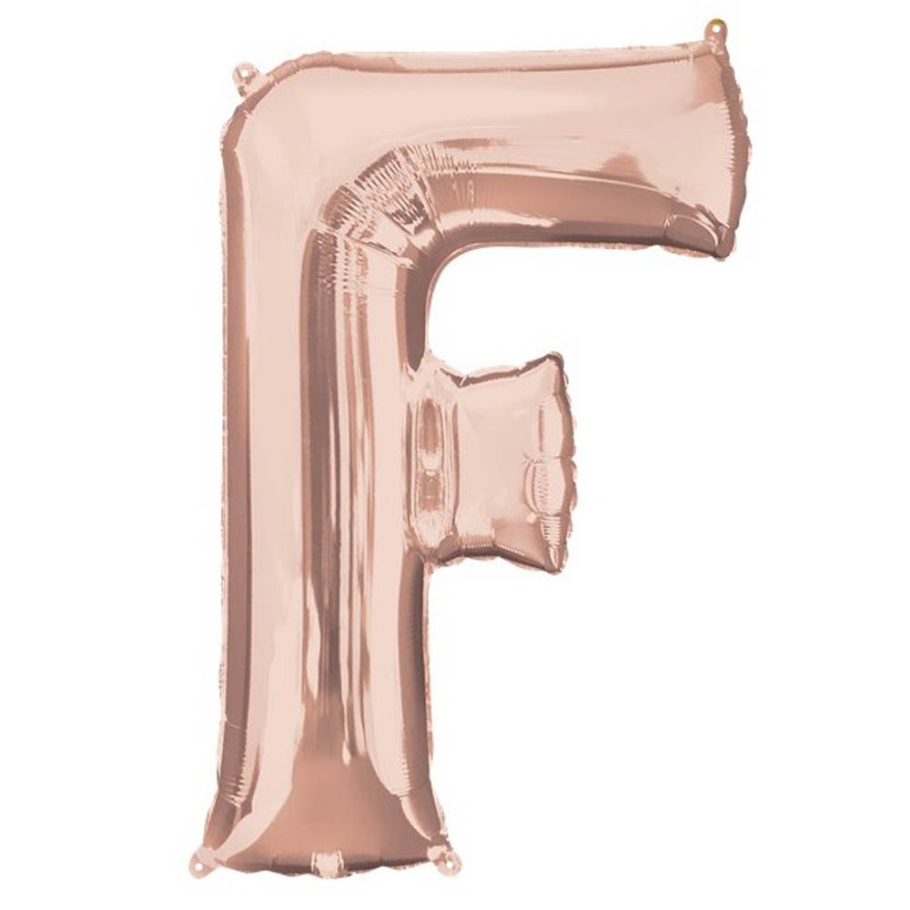 Amscan - 16 inch Rose Gold Letter F Balloon