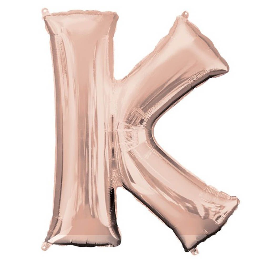 Amscan - 16 inch Rose Gold Letter K Balloon