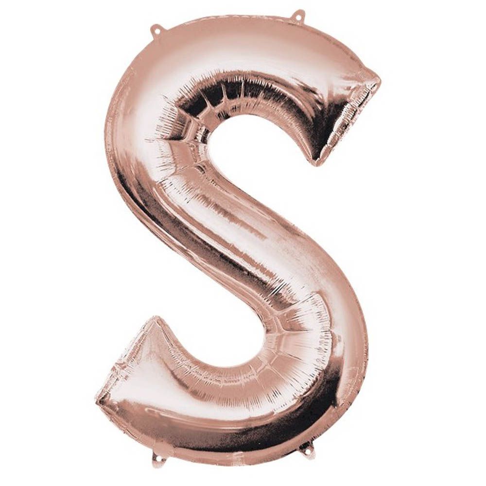 Amscan - 16 inch Rose Gold Letter S Balloon