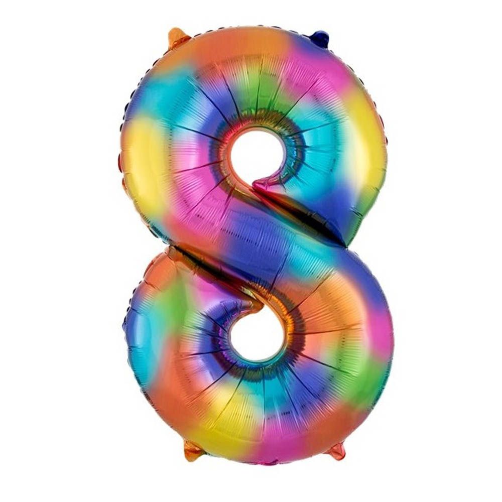 Amscan - Number 8 Balloon - 34 inch Rainbow