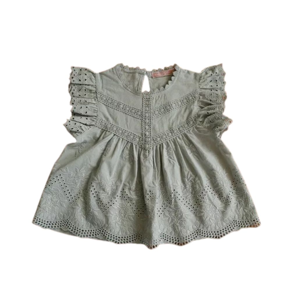Vanya's Closet - Astrid Embroidered Top - Grey