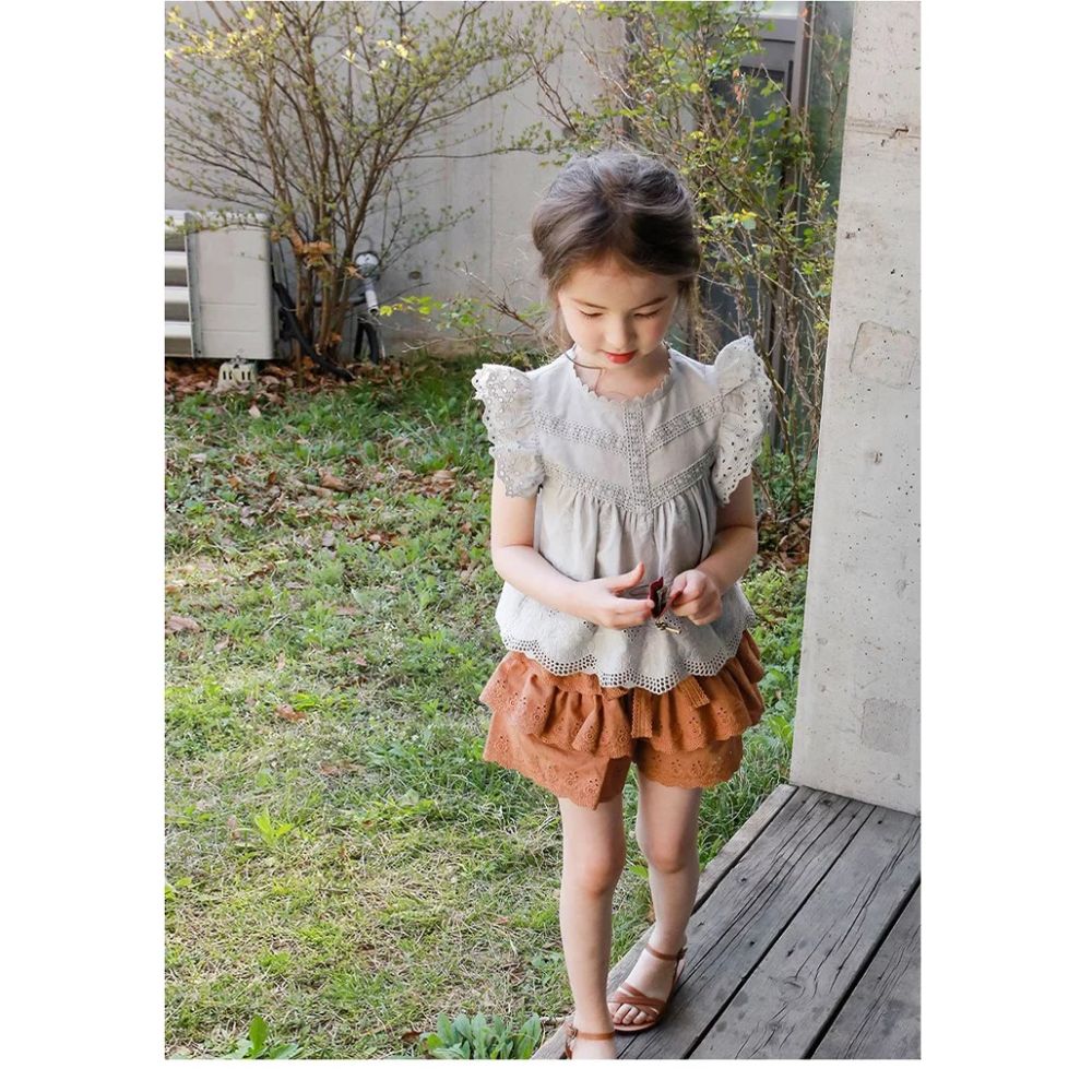 Vanya's Closet - Astrid Embroidered Top - Grey
