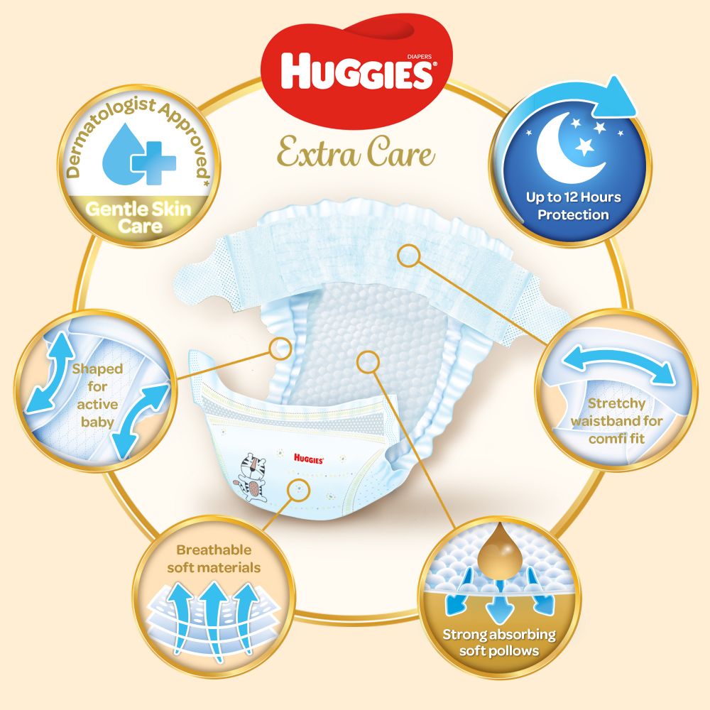 Huggies - Ultra Comfort Diapers, Size 4+, Value Pack, 10-16 Kg - 38 Diapers