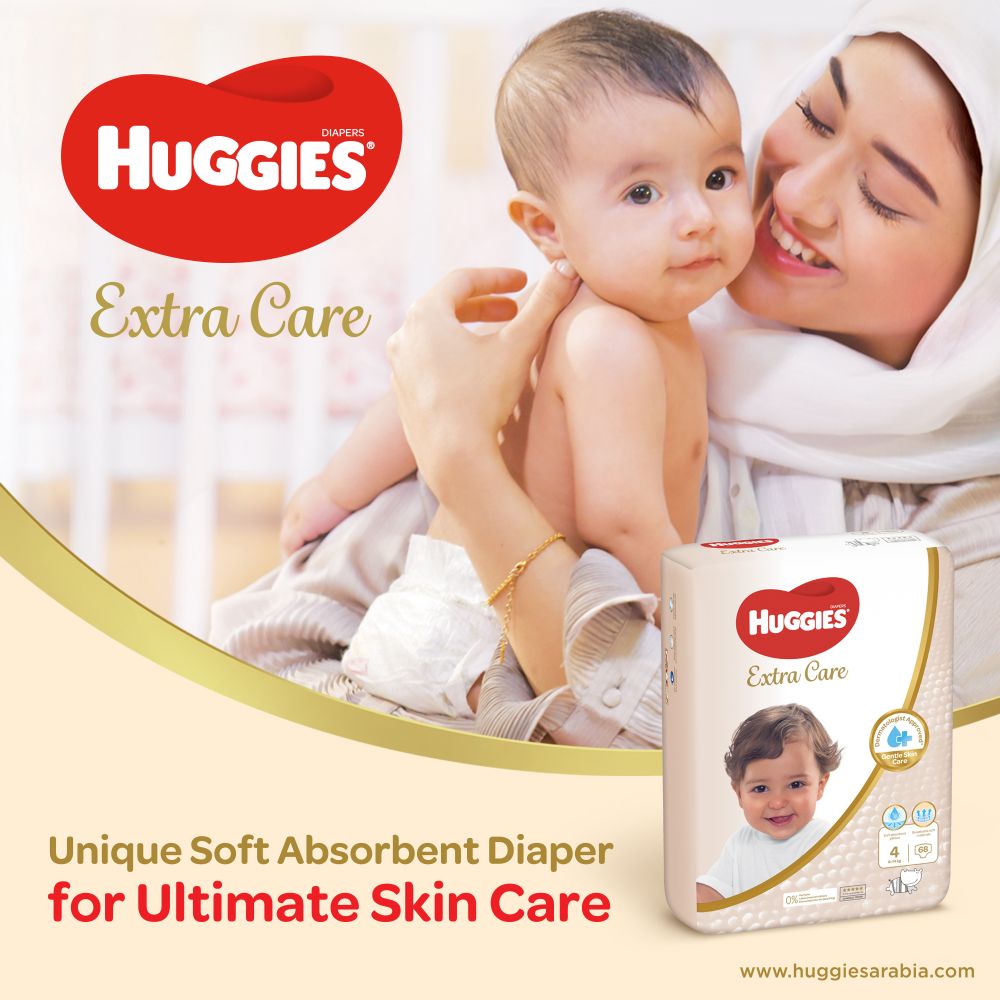 Huggies - Ultra Comfort Diapers, Size 4+, Value Pack, 10-16 Kg - 38 Diapers