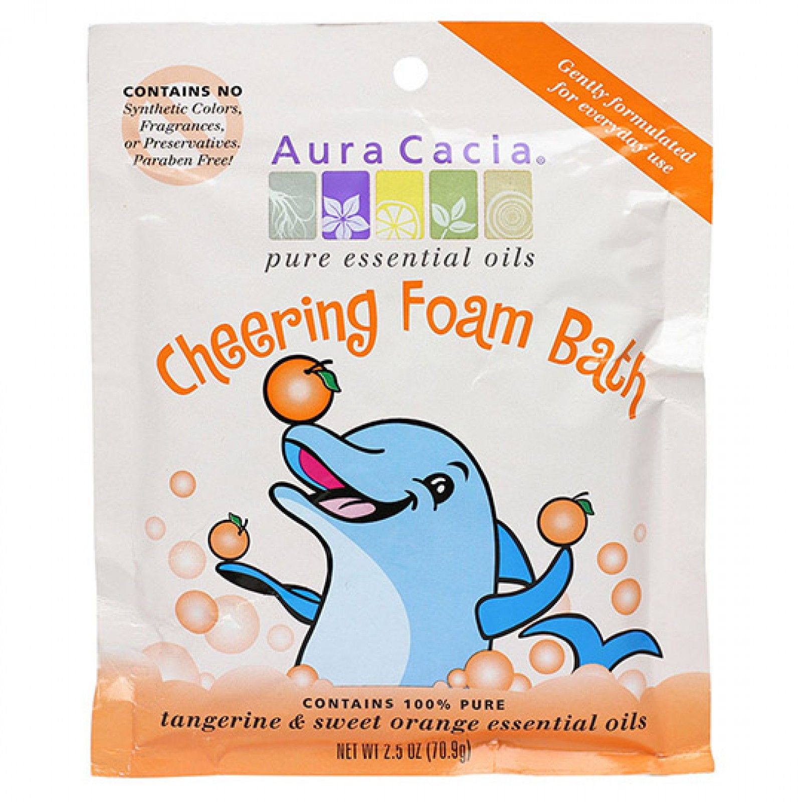 Aura Cacia - Cheering Tangerine & Sweet Orange Kids Foam Bath 2.5 Oz.