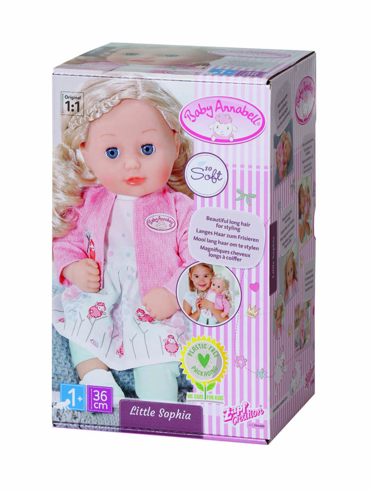 Baby Annabell - Little Sophia - 36cm soft bodied doll with long hair for styling