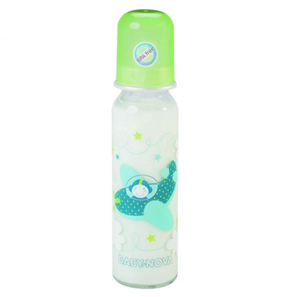 Baby Nova Decorated Green Glass bottle - 240ml