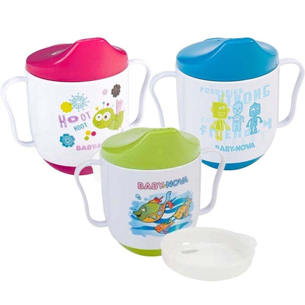 Baby Nova Decorated Stand Up Cup with Two Drinking Lids - 150 ml