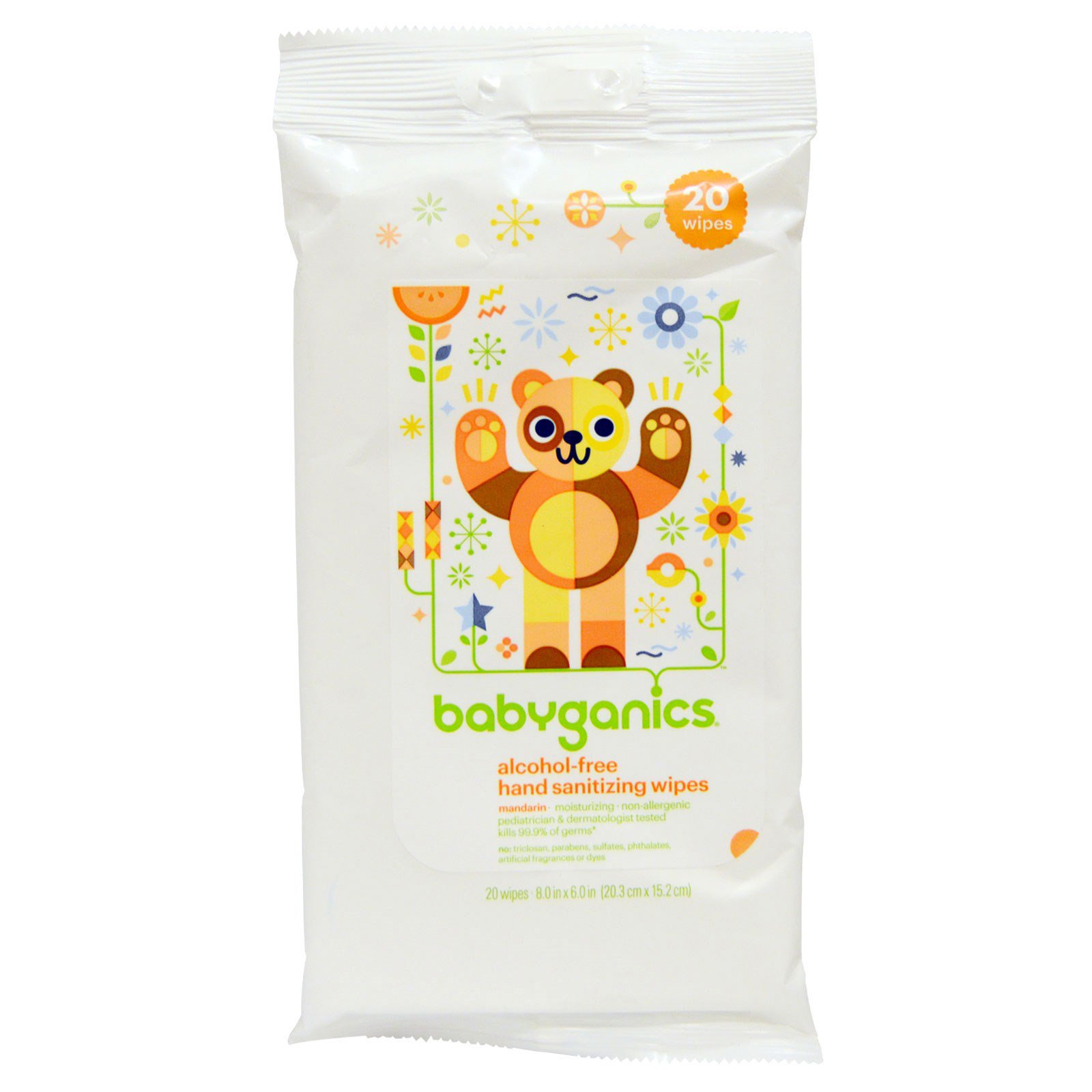 BabyGanics Mandarin Hand Sanitizing Wipes 20pcs