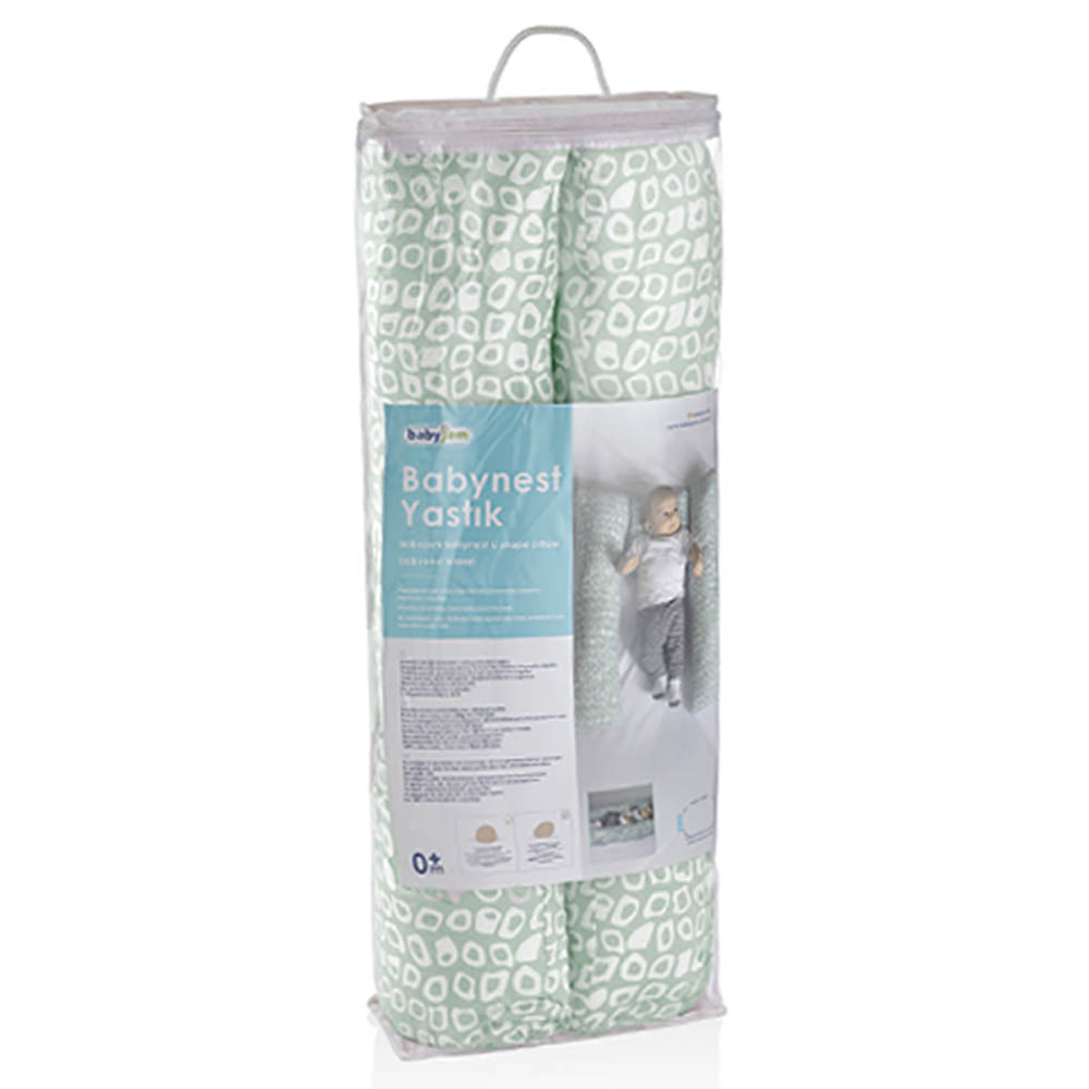 Babyjem - Babynest U Shape Pillow - Green Square