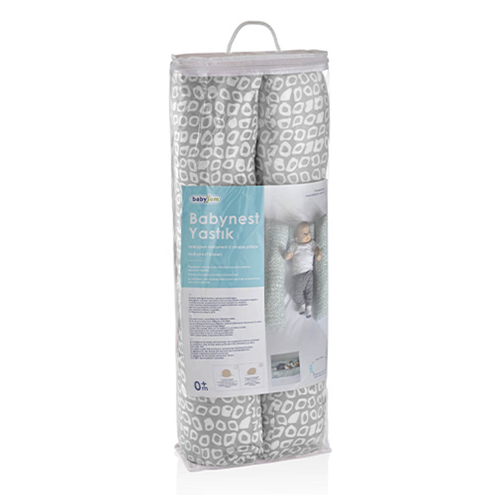 Babyjem - Babynest U Shape Pillow - Grey Square