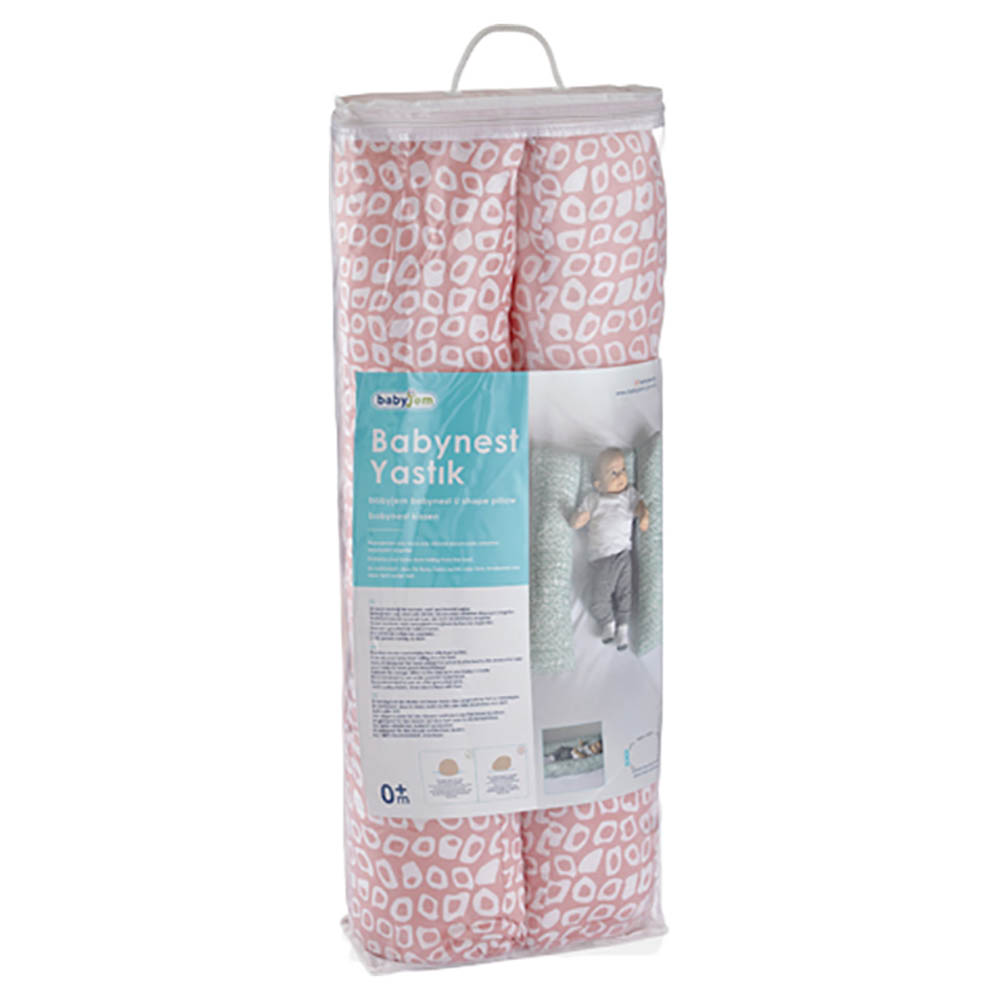 Babyjem - Babynest U Shape Pillow - Pink Square