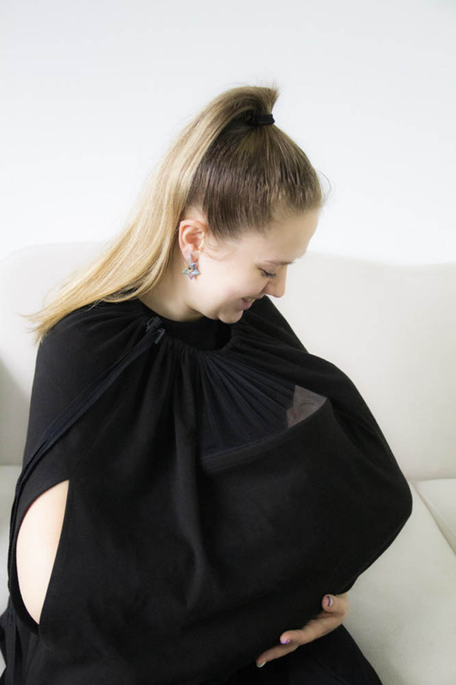Babyjem - Breast Feeding With Tulle Cover - Black