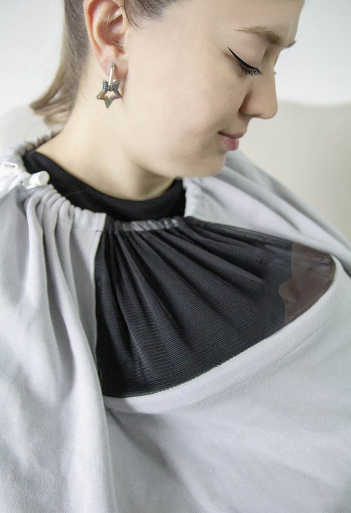 Babyjem - Breast Feeding With Tulle Cover - Grey