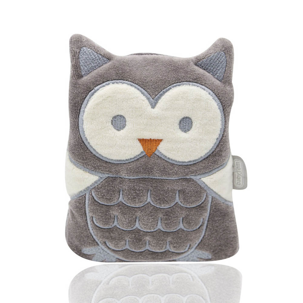 Babyjem - Cherry Seeds Filled Velvet Colic Pillow Owl - Grey 0 Months+