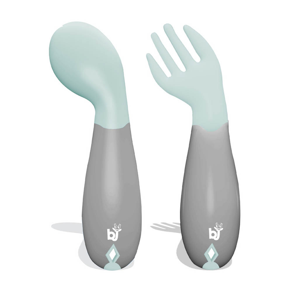 Babyjem - Plastic Angled Fork & Spoon Set Mint 6 Months+