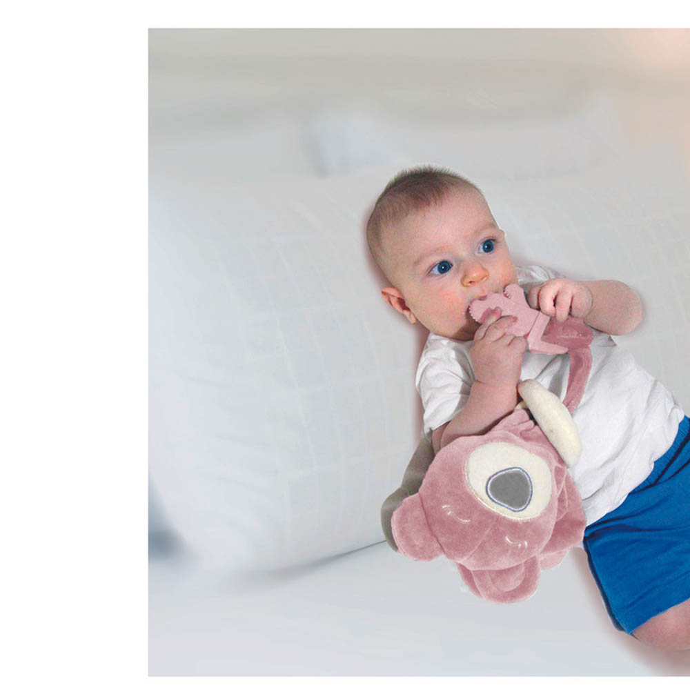 Babyjem - Sleep Teddy Bear Teether Rose 0 Months+