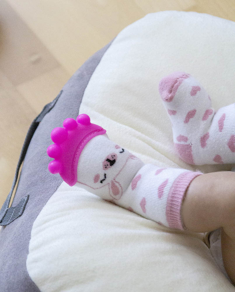Babyjem - Teether Sock - Pink 3-12 Months