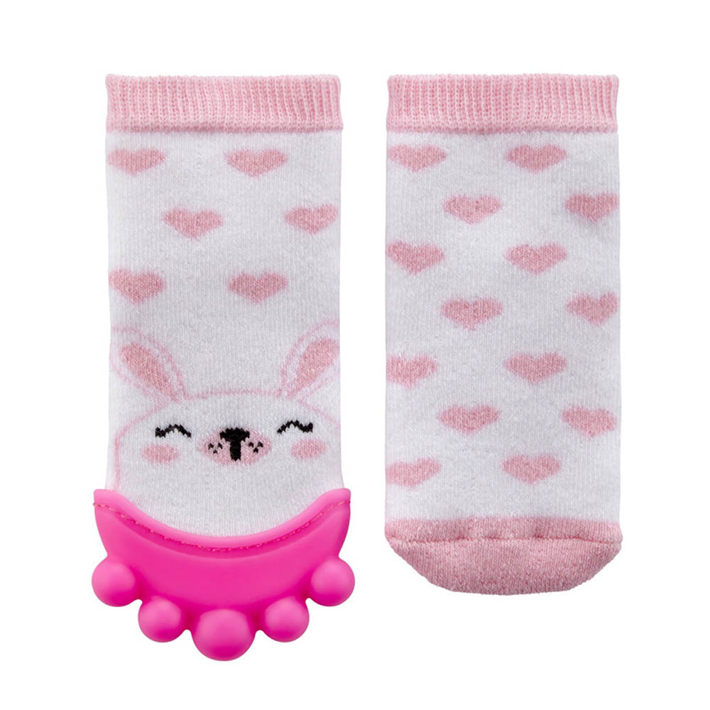Babyjem - Teether Sock - Pink 3-12 Months