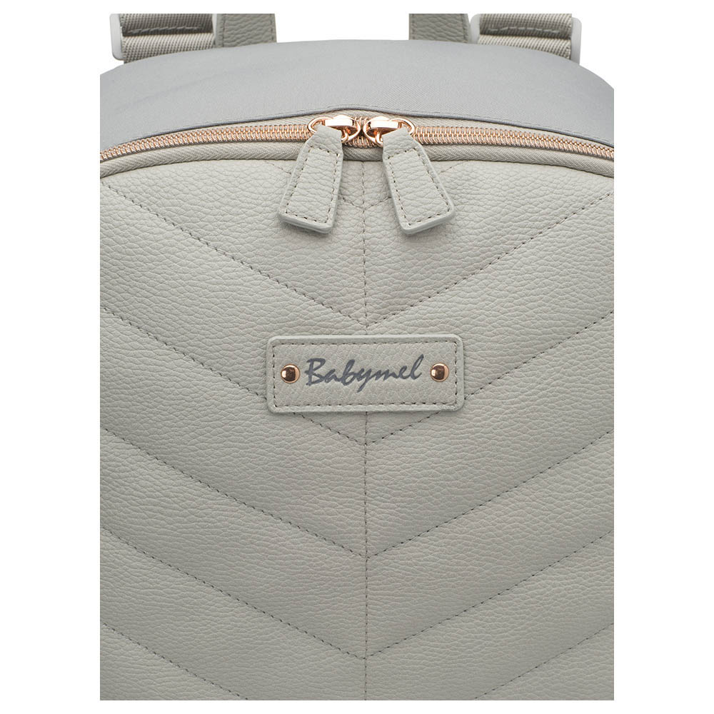 Babymel - Gabby Diaper Bag Vegan Leather - Pale Grey