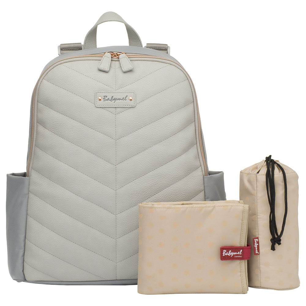 Babymel - Gabby Diaper Bag Vegan Leather - Pale Grey