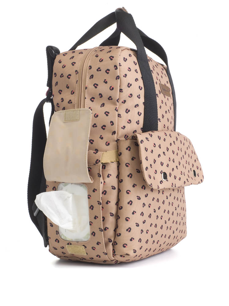 Babymel - Georgi Convertible Diaper Bag - Leopard Caramel