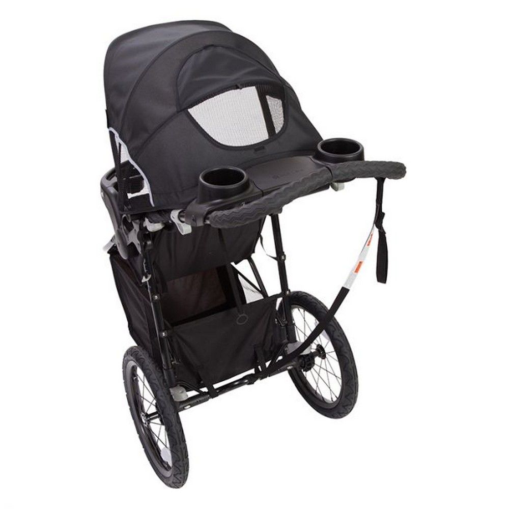 Babytrend Cityscape Plus Jogger Travel System, Flexloc ICS, Multi-Position, Safety Harness, Peek-a-boo Canopy - Raven