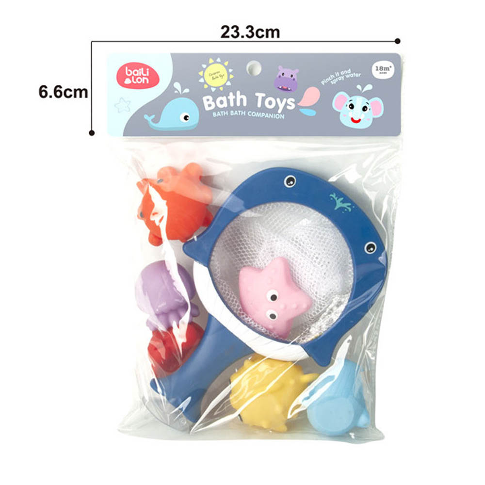Baililon - Bath Net With 6 Cute Animals - Assorted