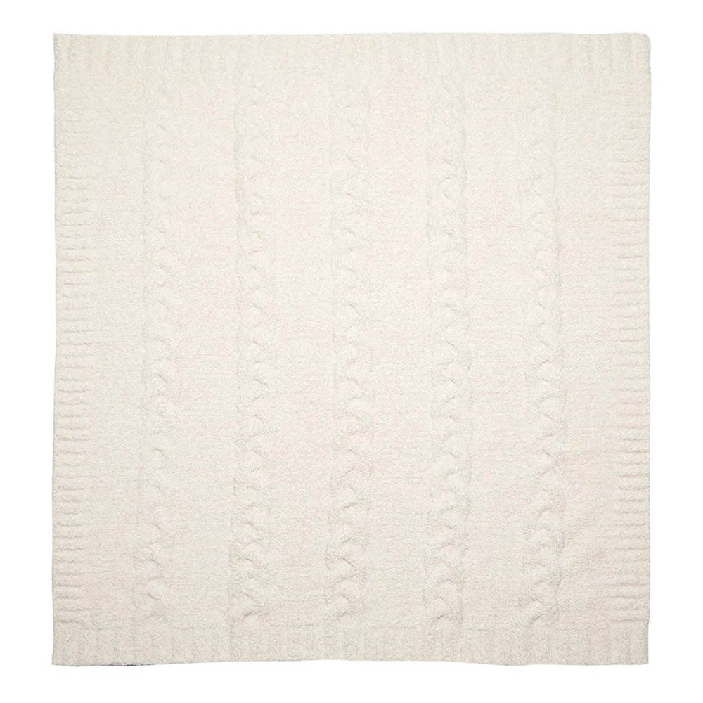 Barefoot Dreams - CC Heathered Cable Baby Blanket HE - Pink