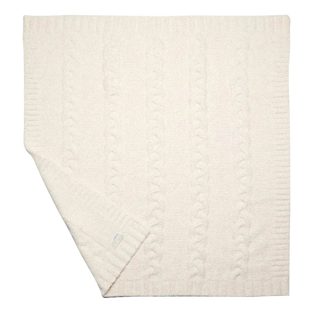 Barefoot Dreams - CC Heathered Cable Baby Blanket HE - Pink