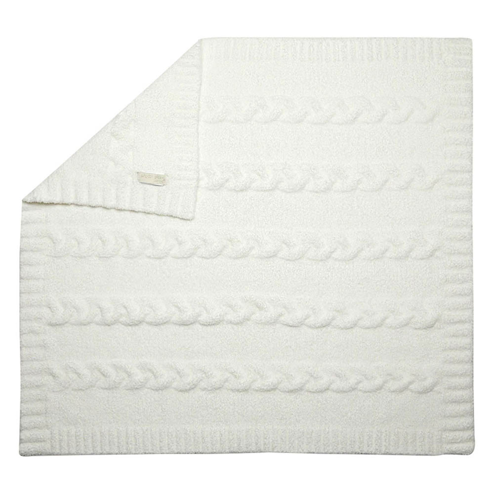Barefoot Dreams - CC Heathered Cable Baby Blanket HE - White