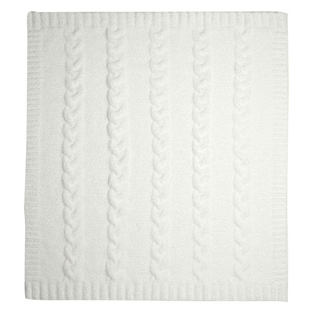 Barefoot Dreams - CC Heathered Cable Baby Blanket HE - White