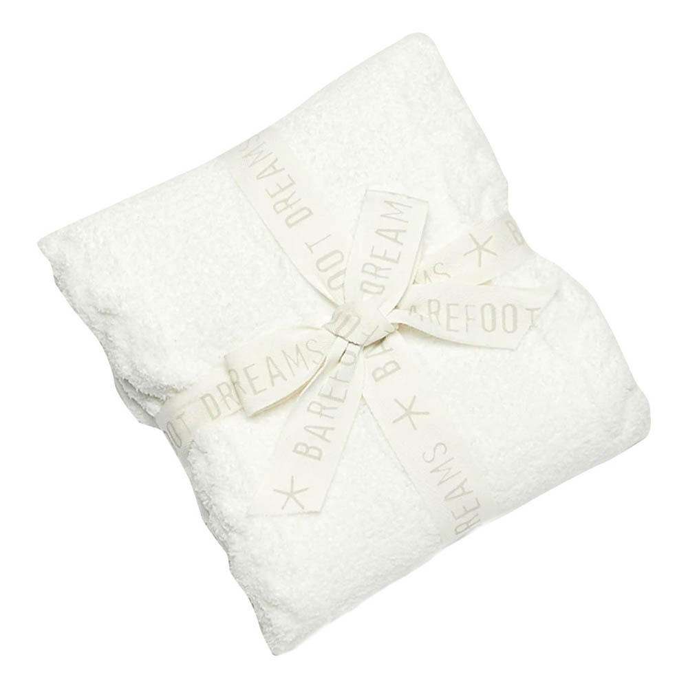 Barefoot Dreams - CC Heathered Cable Baby Blanket HE - White