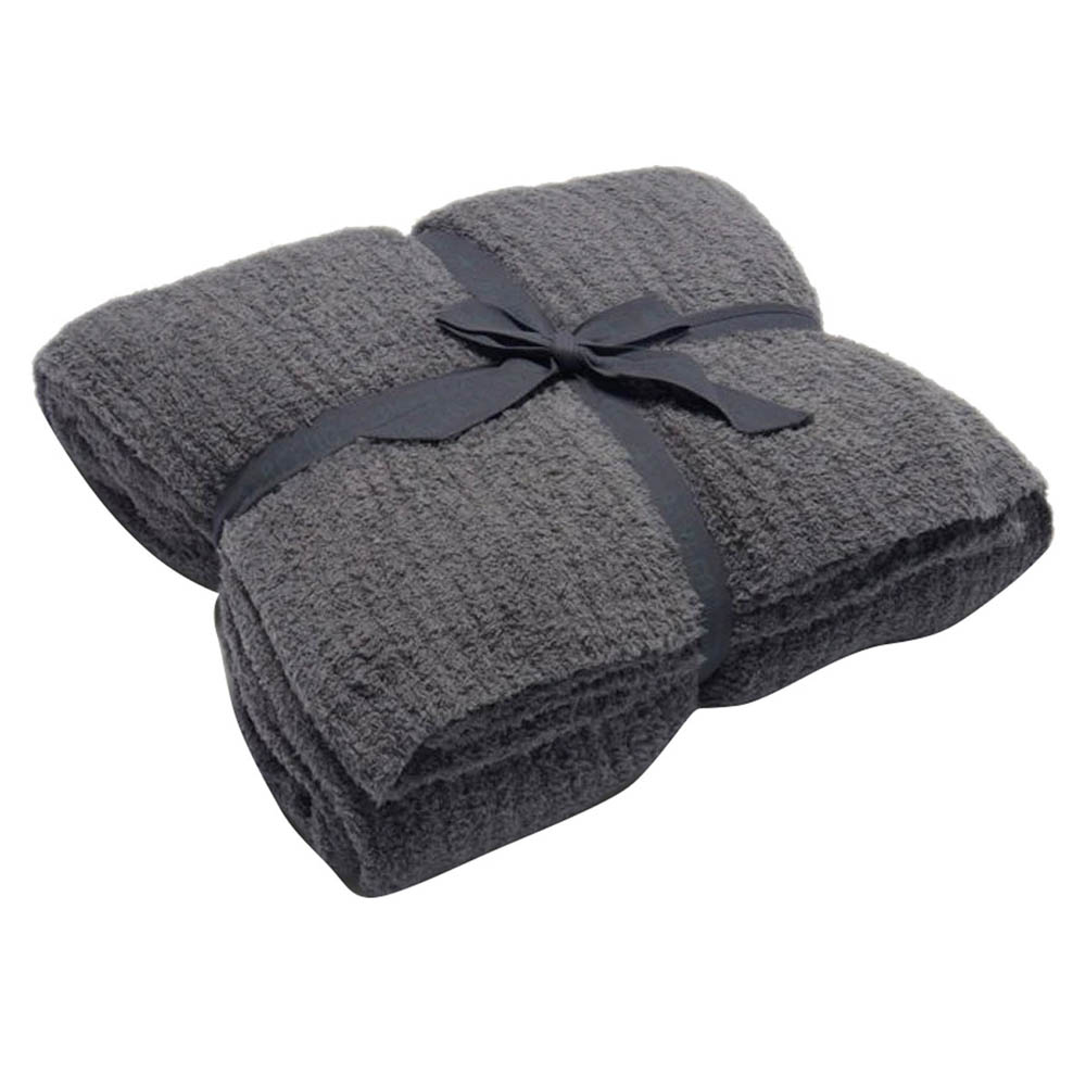 Barefoot Dreams - CC Ribbed Bed Blanket Graphite/King