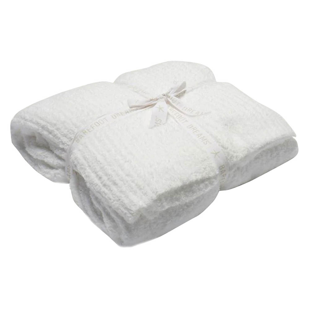 Barefoot Dreams - CC Ribbed Bed Blanket White/King